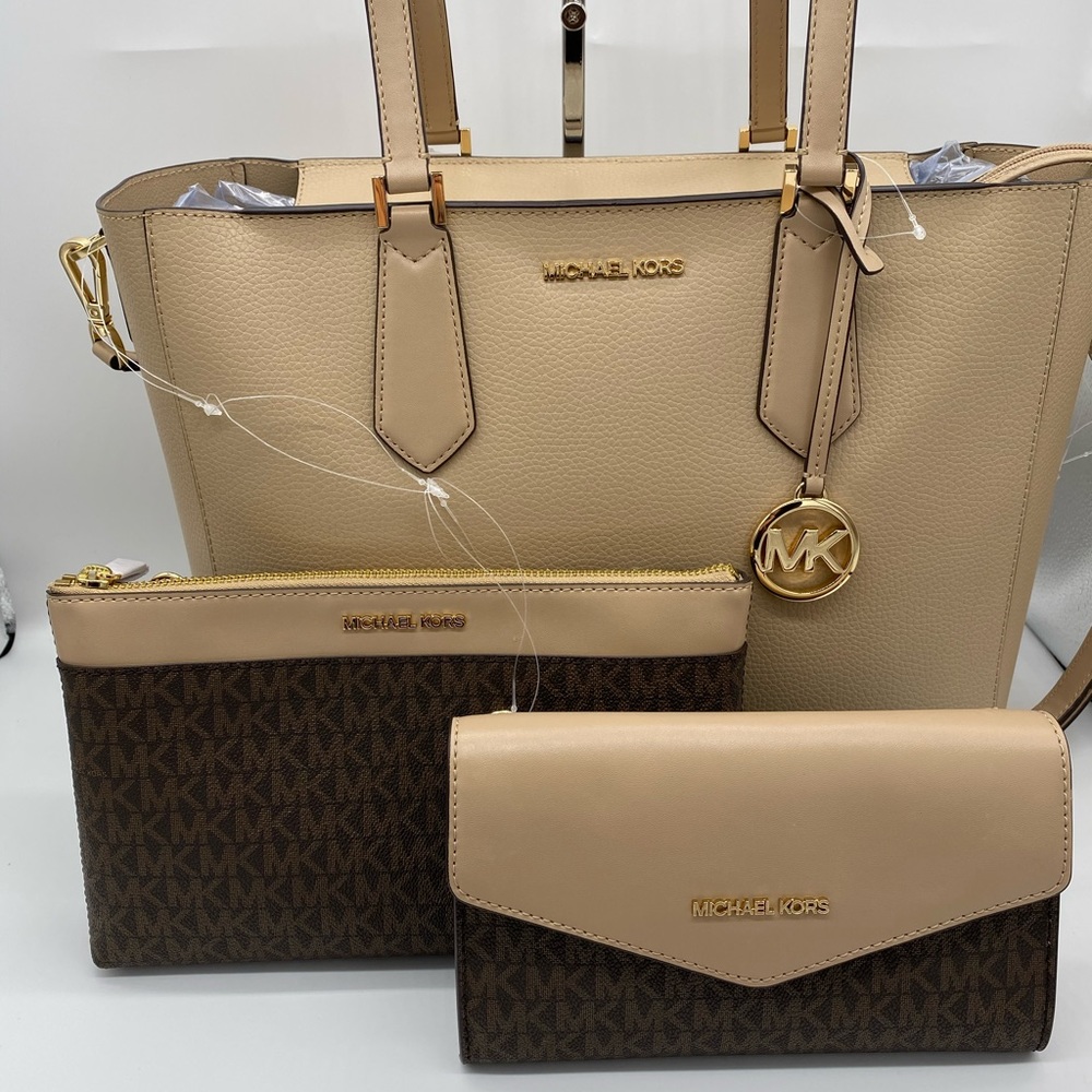 3 IN ONE TOTE SET michael kors tote NEW